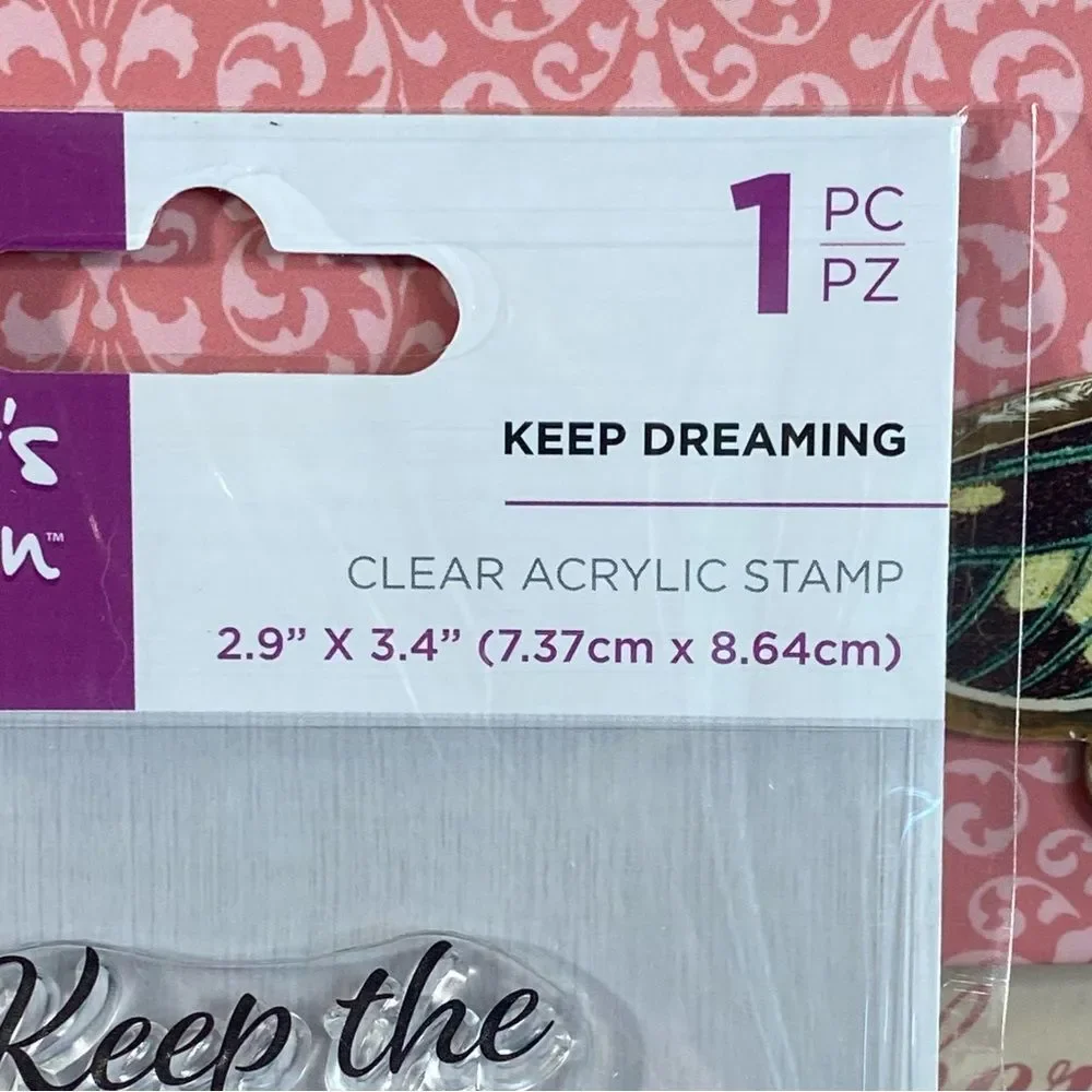 Crafter's Companion Clear Acrylic Stamp NWT Keep Dreaming 1 Piece Handmade Cards